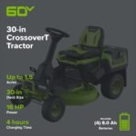 60V 30″ CrossoverT Riding Lawn Tractor with (4) 8.0 Ah Batteries and 600-Watt Charger - Image 2