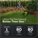 60V 25″ SP Mower 3PC Combo Kit, 16″ String Trimmer and 610CFM Blower - Image 6