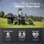 60V 42″ Cordless Battery CrossoverT Riding Lawn Mower + Bagger, (6) 8.0 Ah Batteries and (3) Dual-Port Turbo Chargers - Image 3