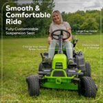 60V 42″ Cordless Battery CrossoverT Riding Lawn Mower, (4) 8.0 Ah Batteries and (2) Dual-Port Turbo Chargers - Image 13