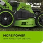 60V 25″ Dual Blade Self-Propelled Mower 5-pc Combo Kit, (3) 4.0 Ah Batteries, (1) Single Port Chargers and (1) Dual-Port Charger - Image 5