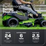60V 42″ Cordless Battery CrossoverT Riding Lawn Mower: (6) 8.0 Ah Batteries and (3) Dual-Port Turbo Chargers - Image 10