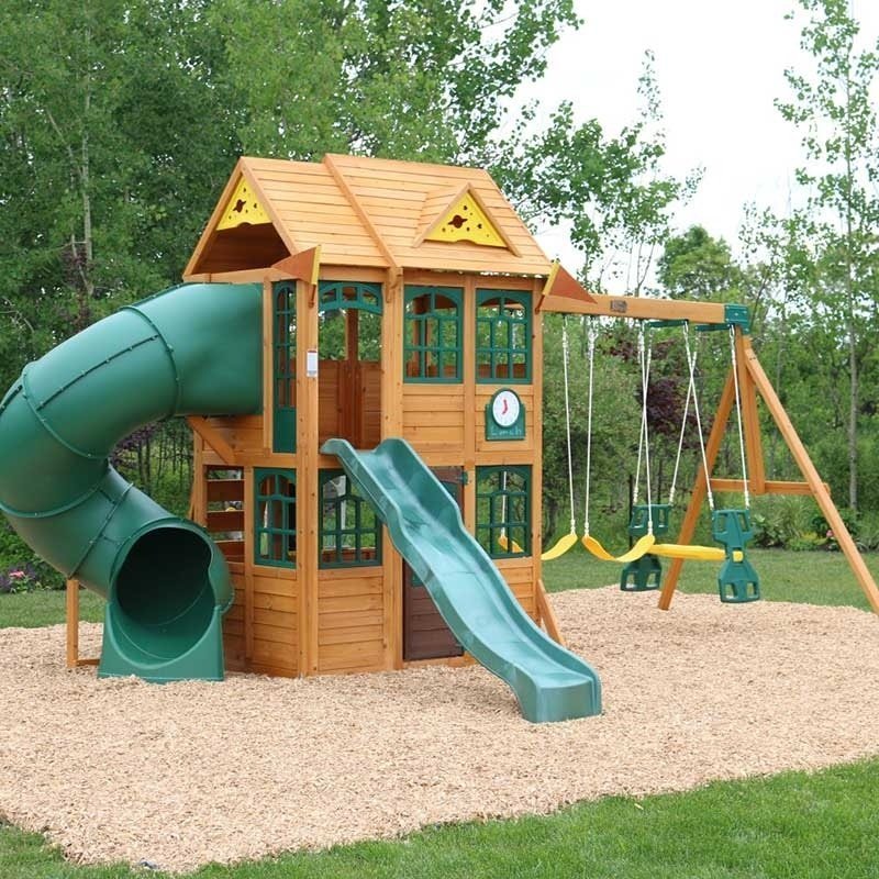 f24935_rs_1_2d7b36ac-7ae1-485e-99a8-652b1030003e.jpg Charleston Lodge Wooden Swing Set / Playset - Image 1